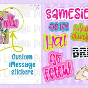 custom iMessage stickers, messaging stickers, digital stickers