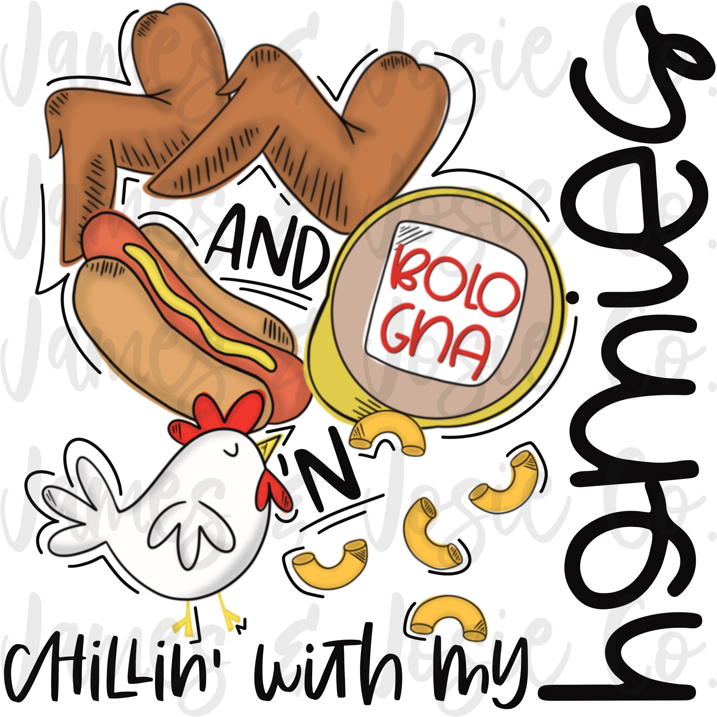 Chicken wing song hotdog bologna chicken sublimation PNG Etsy