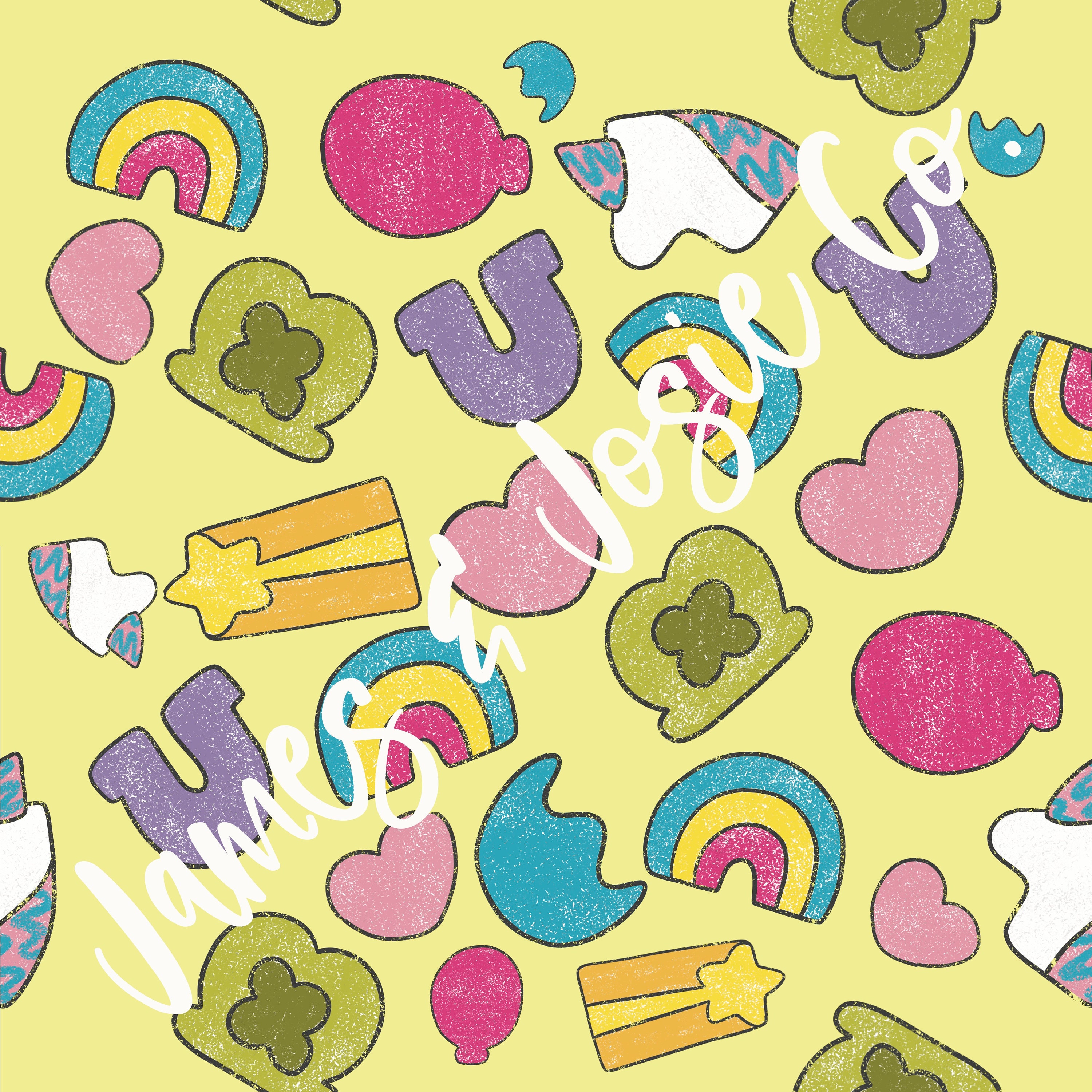 Lucky Charms Inspired Seamless File Cereal Custom Fabric Etsy
