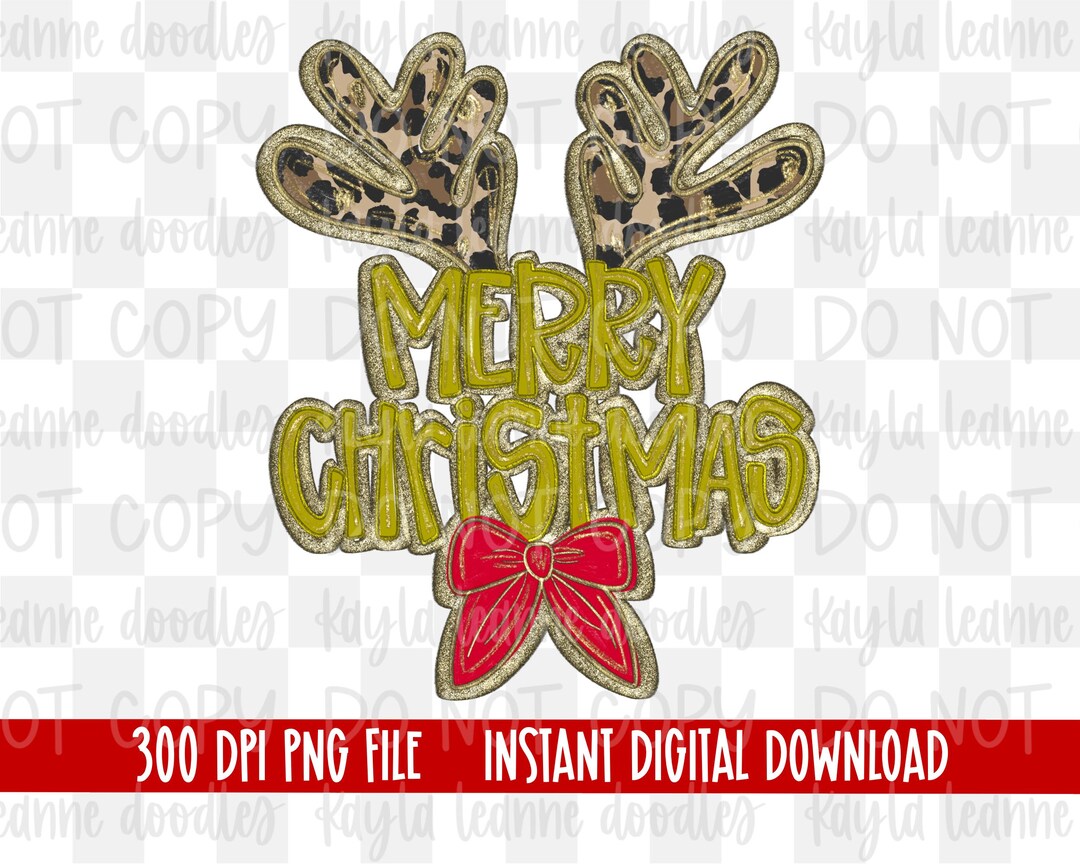 Leopard Rudolph, Faux Glitter Design, Merry Christmas, Christmas ...