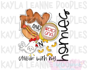 chikin wing chikin wing hotdog and balonaeeaae Sticker for Sale