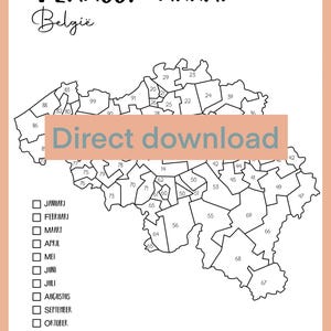 Carte des ventes de codes postaux Belgique - téléchargement instantané PDF + PNG