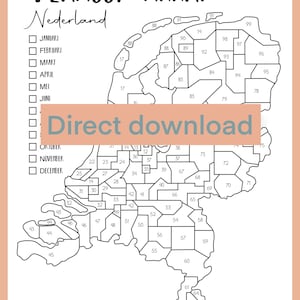 Postcode verkoop kaart Nederland - direct te downloaden PDF + PNG
