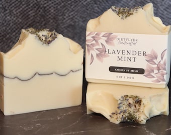 Lavender Mint Bar Soap: Vegan Cold Process Soap with Coconut Milk