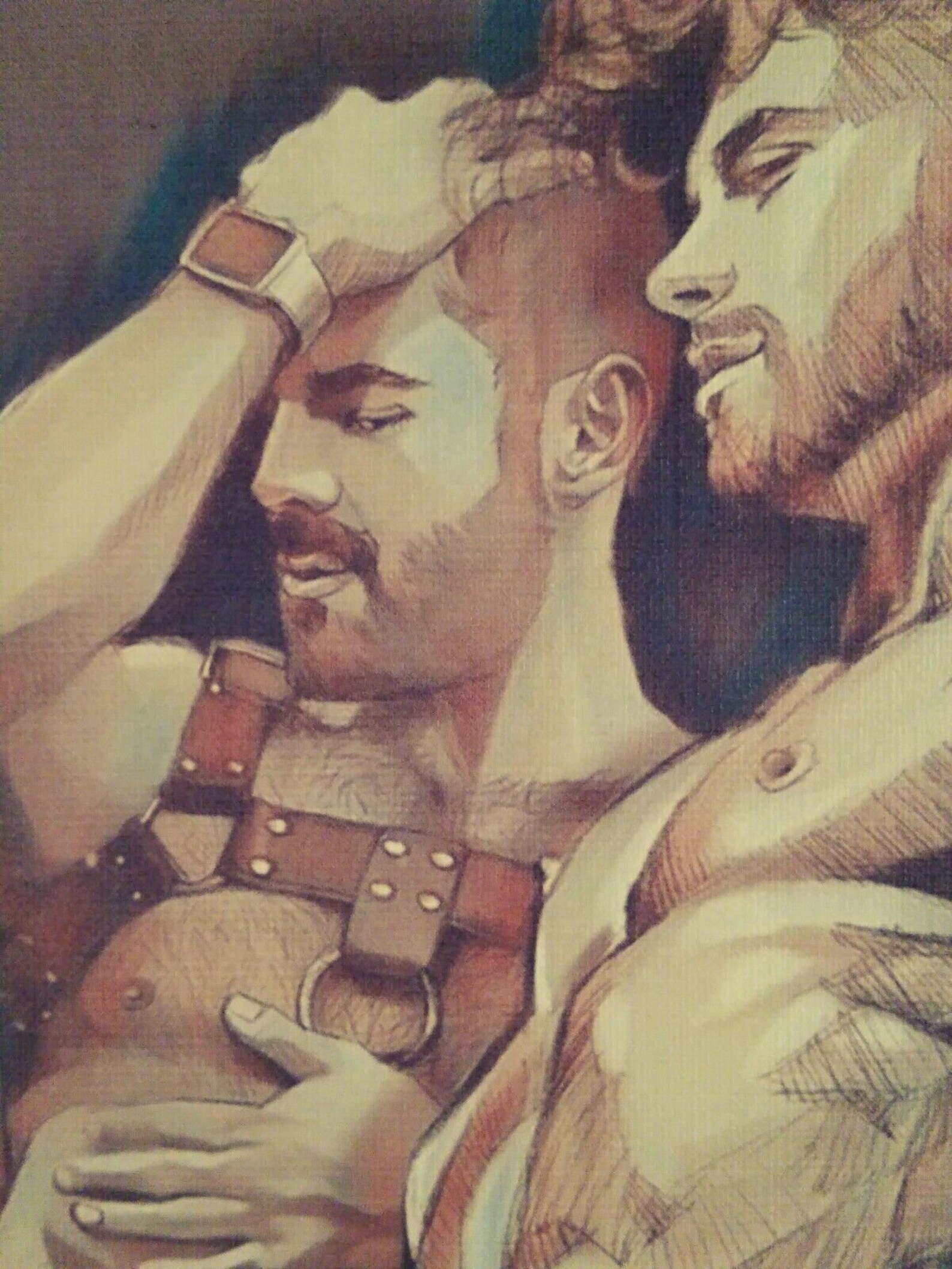 Original Gay Male Interest Acrylic Mixed Media Painting Bath | Etsy