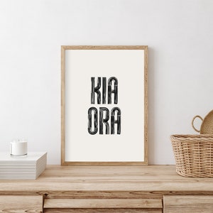 Kia Ora - Te Reo Maori Inspired Art Printable Digital Download Minimalist Design Wall Art
