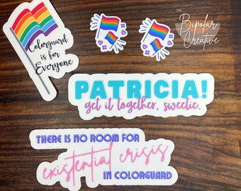 Colorguard Sticker Pack, Marching Band Sticker, Winterguard Stickers, Laptop Decal, Vinyl Sticker, Color Guard Gift for Teen, Coach Gift