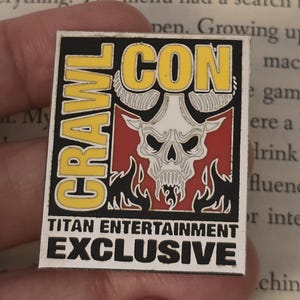 1.5" enamel pin Crawl Con - DCC Crawler Carl Donut Litrpg dnd