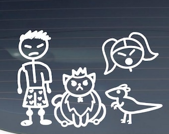 4" Decal Black or White carl, donut, mongo, Samantha Stick Figure Dungeon Crawler Carl Family - water bottle car Stickers Decals