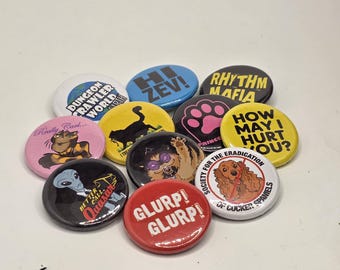 Pinback buttons of your choice DnD Fantasy LitRPG, Dungeon Crawler Carl Donut quasar