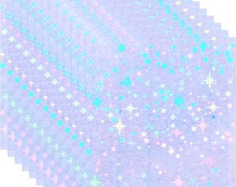 Paquete de 25 pegatinas holográficas laminadas en frío con diseño de estrellas para hacer calcomanías para botellas de agua y automóviles de Bujo Planner