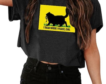 cropped tshirt T-shirt I tread where I please, Carl - DCC Crawler Donut flag parody Litrpg dnd