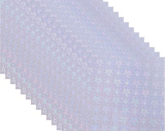 Paquete de 25 pegatinas holográficas laminadas en frío con diseño de corazón para hacer calcomanías para botellas de agua y automóviles de Bujo Planner