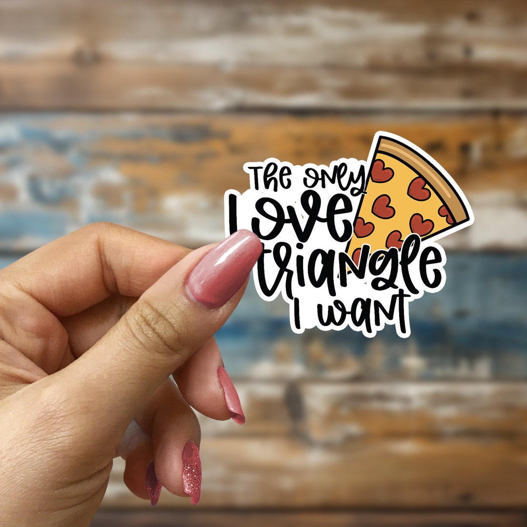 Pizza Love Triangle Cartoon Bujo Planner Water Bottle Car Stickers USA