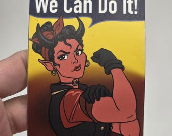We can do it Fire Brandy 3.5" Sticker DnD Fantasy LitRPG, Waterproof Vinyl Dungeon Crawler Carl