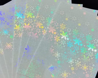 Paquete de 10 pegatinas holográficas laminadas en frío con diseño de copos de nieve para hacer calcomanías para botellas de agua y automóviles de Bujo Planner