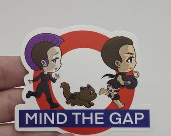 Mind the Gap Carl Donut Katia Sticker: DnD Gamer, DCC Dungeon Crawler Carl Waterproof Vinyl - USA Made