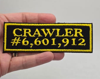 4.25" CUSTOM crawler number Iron on embroidered patch - DCC Crawler CRAWLER Carl Donut Litrpg dnd