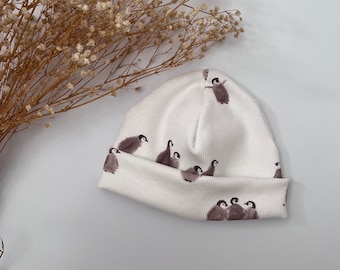 Beanie transition hat penguin in different sizes, birth, gift, baby, newborn