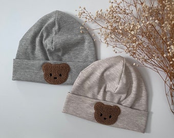 Bonnet de transition bonnet ours en peluche patch en différentes tailles, nouveau-né, naissance, cadeau, bébé