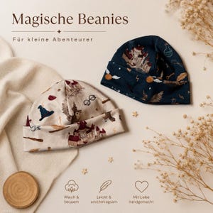 Baby Hipster Beanie | Zauber Schloss Jersey Mütze | Kinder Frühlingsmütze | Magische Baby Mütze | Handmade