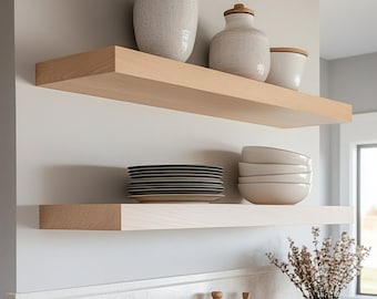 Maple Floating Shelf: Handcrafted Solid Wood Design