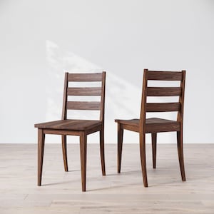 Solid Wood Potter Dining Chair, Wooden Chair, Dining Chair, Walnut Dining Chair, Black Walnut Dining Chair, Black Chair, Custom Chair