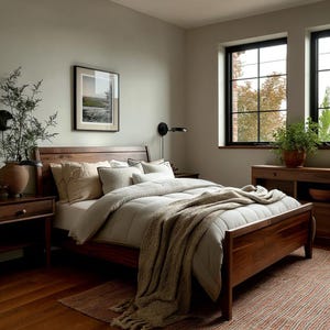 The Reading Walnut Bedframe, solid wood bedframe, handcrafted bed, custom bedframe, wooden bed