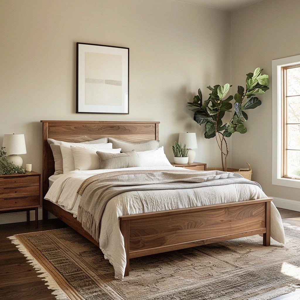 The Watson Walnut Bedframe,  Solid Wood Bedframe, Handcrafted Bed, Custom Bedframe, Wooden Bed