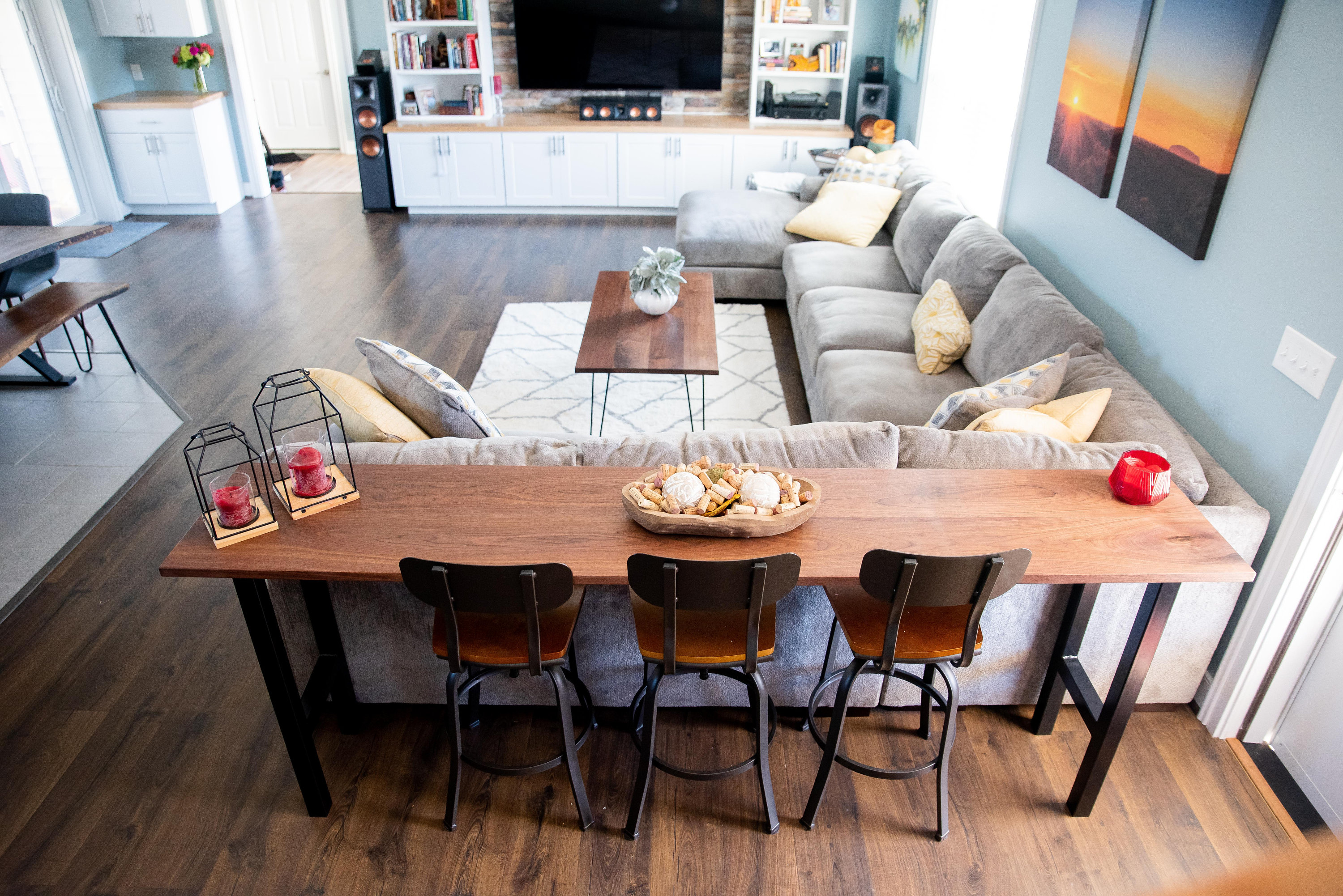 Behind sofa sale bar table set
