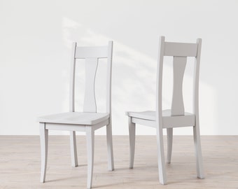 White Solid Wood Florence Dining Chair, Wooden Chair, Dining Chair, Walnut Dining Chair, White Chair, Custom Chair