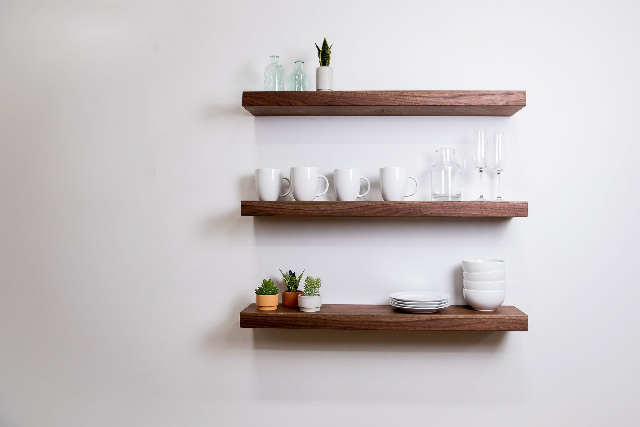 Walnut Floating Shelves Dark Wood Shelves Espresso Floating Etsy