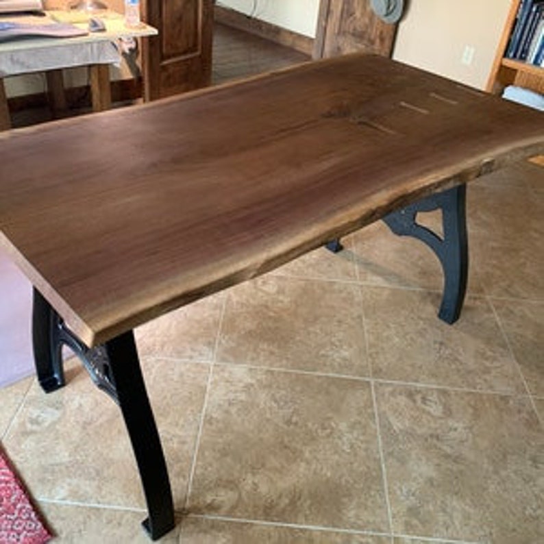 Live Edge Table Live Edge Furniture Slab Dining Table Black Etsy