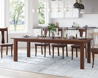 Parson Dining Table Set, Solid Wood Dining Table, Wooden Dining Chairs, Dining Room Set, Wood Dining Room Chairs, Walnut Dining Room Set