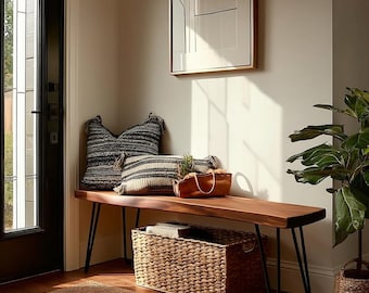 The Harriet Bench: Handcrafted Wooden Entryway Bench