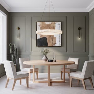 Large Round Maple Dining Table with Florentine Base