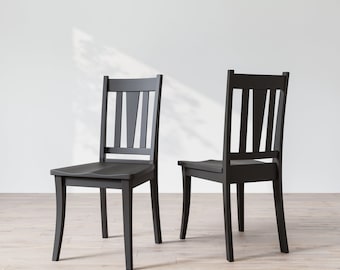 Black Solid Wood Lambert Dining Chair, Wooden Chair, Dining Chair, Walnut Dining Chair, Black Chair, Custom Chair