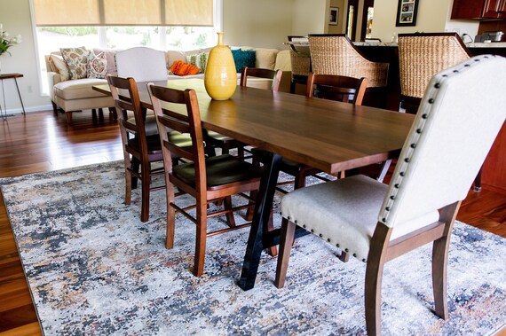 Dark wood 2024 modern dining table