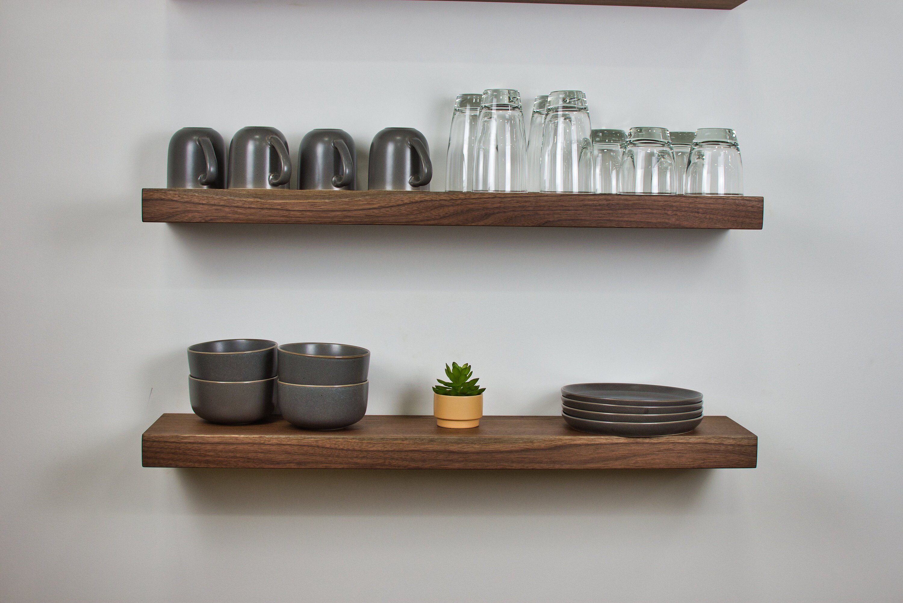 Walnut Floating Shelves Dark Wood Shelves Espresso Floating Etsy