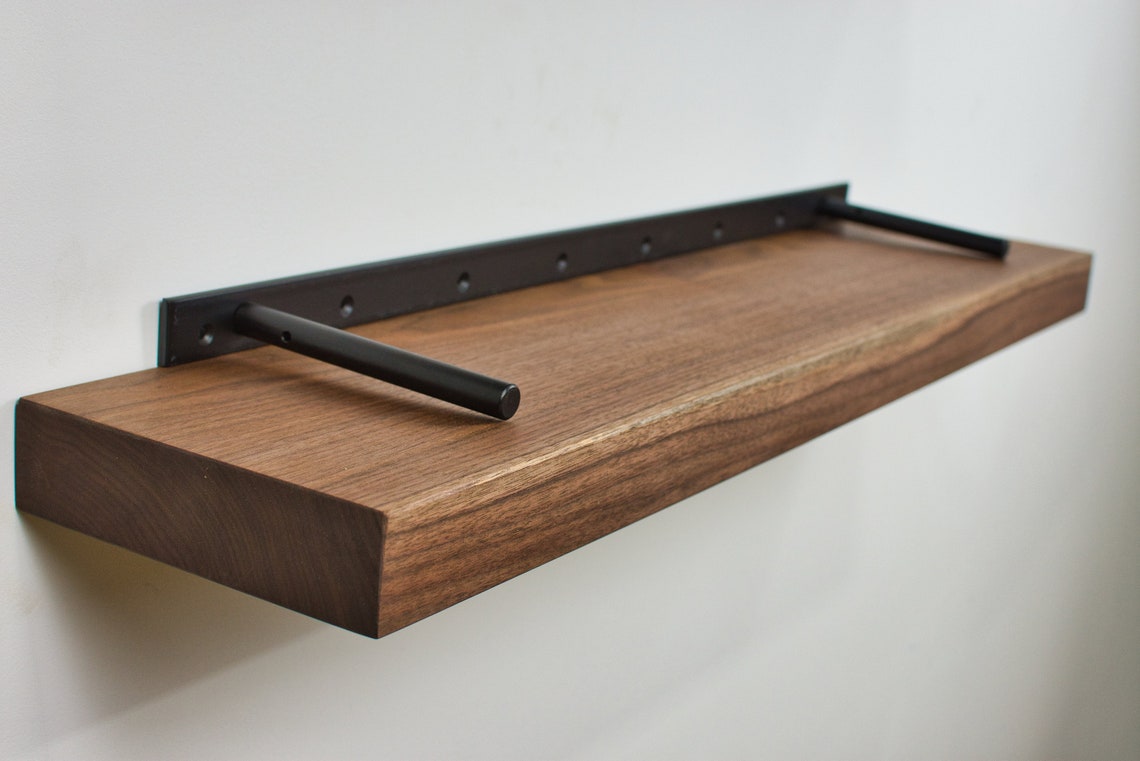 Walnut Floating Shelves Dark Wood Shelves Espresso Floating Etsy
