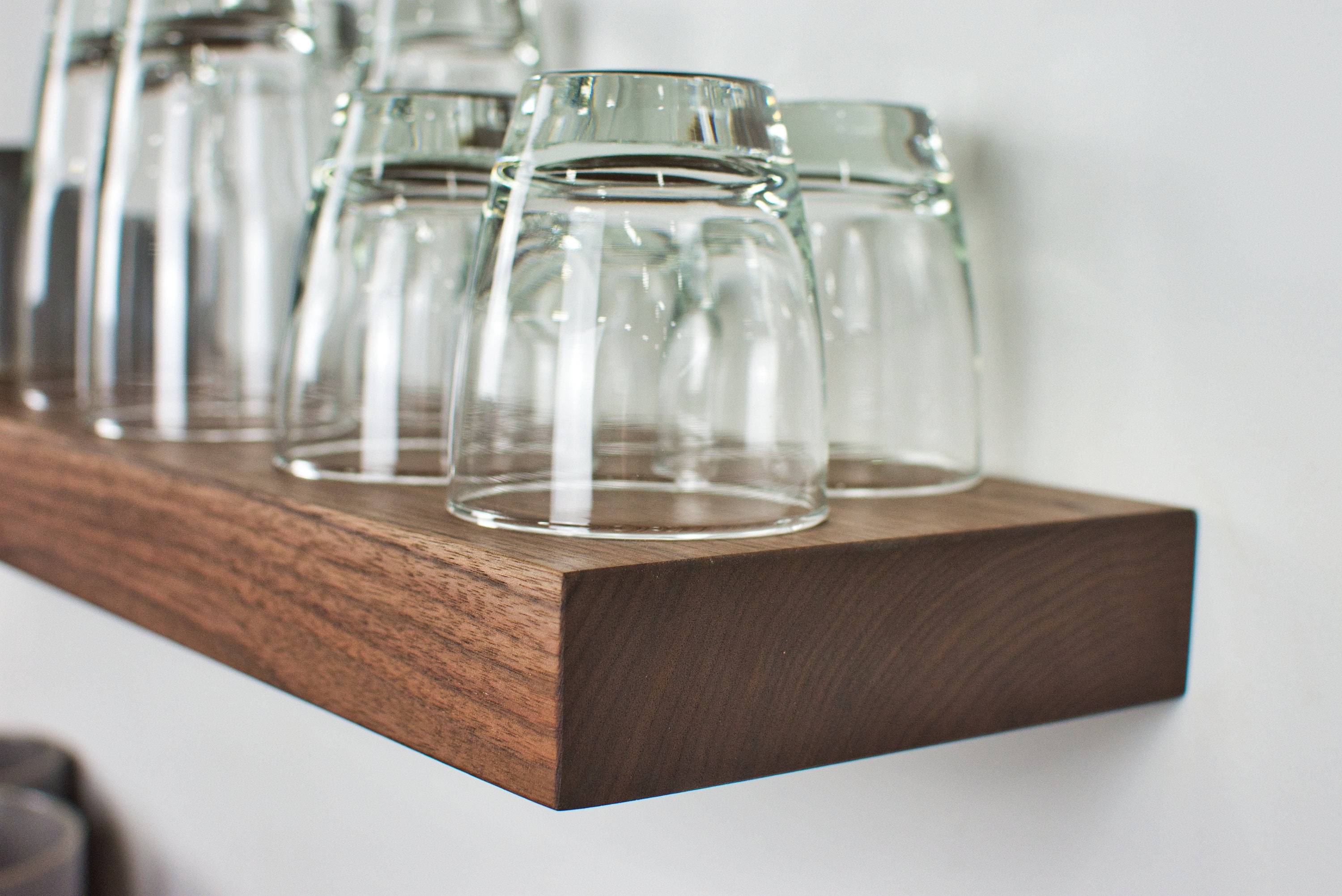 Walnut Floating Shelves Dark Wood Shelves Espresso Floating Etsy