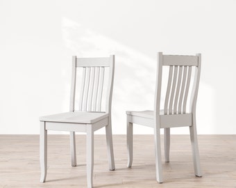 White Solid Wood Ensworth Dining Chair, Wooden Chair, Dining Chair, Walnut Dining Chair, White Chair, Custom Chair