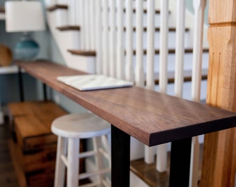 Narrow Console Table, Modern Entryway Table, With Metal Legs, Hallway Table, Foyer Table, Thin Console Table, Small Console Table Solid Wood