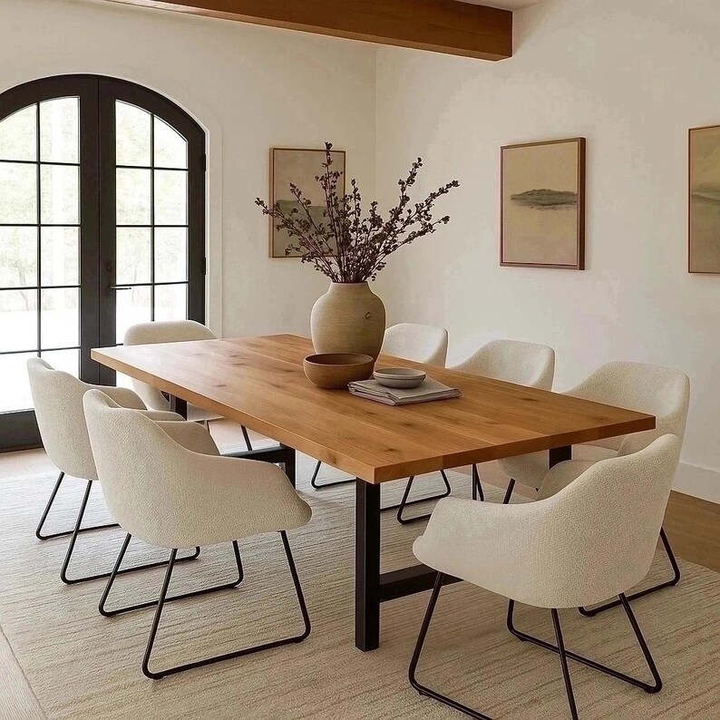 The Hepburn Dining Table: Rustic Wooden Kitchen Table - Etsy