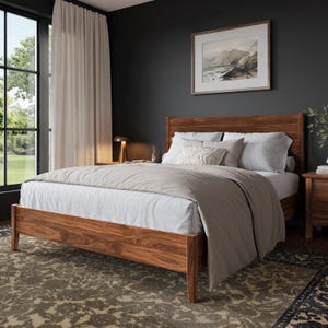The Bradford Walnut Bedframe, Solid Wood Bedframe, Handcrafted Bed, Custom Bedframe, Wooden Bed