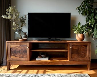 The Eldridge Entertainment Center: Custom Wooden Media Console