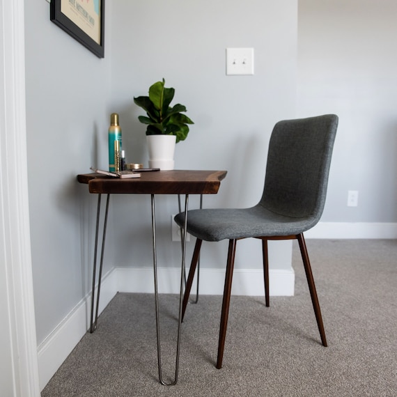 Live Edge Narrow Desk, Modern Small Desk, Desk With Metal Legs, Skinny Desk,  Thin Desk, Hallway Desk, Bedroom Desk, Small Space Desk 