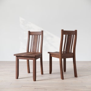 Solid Wood Finley Dining Chair, Wooden Chair, Dining Chair, Walnut Dining Chair, Black Walnut Dining Chair, Black Chair, Custom Chair
