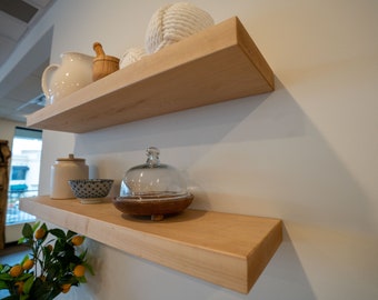 Maple Shelves, Maple Floating Shelves, Maple Bookshelf, Maple Wood Shelves, Solid Maple Shelves, Maple Bookcases