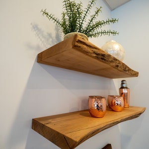 Rustic Live Edge Floating Shelf/shelves | Pantry shelves | Bathroom & Kitchen Shelf/shelves | Book Shelf | Wood Shelf Shelves | Maple